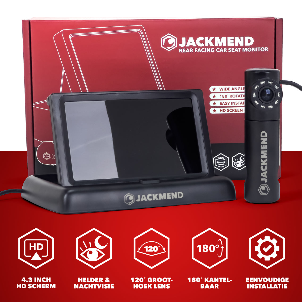 JACKMEND Auto Baby Camera 4.5 Monitor AntiSlip Veiligheid jackmend.co