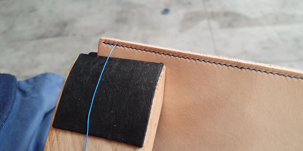 saddle stitch sewing of leather