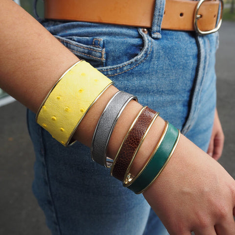 metal and leather cuff