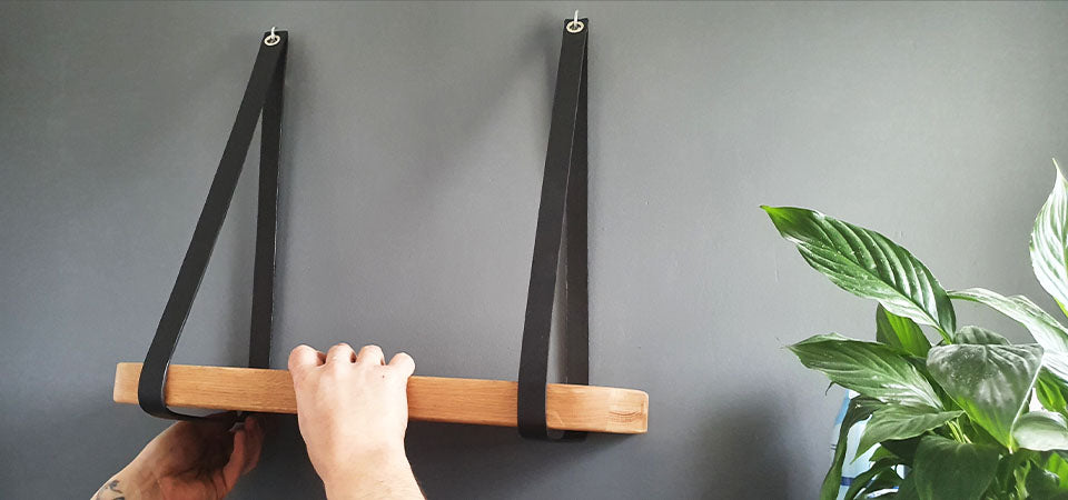 DIY étagère lanière en cuir