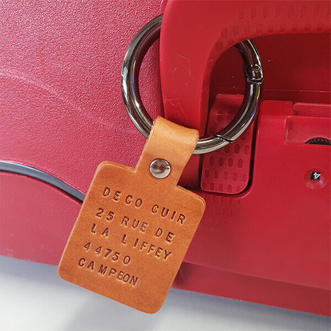 leather travel tag