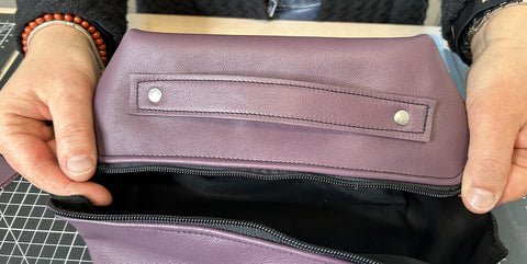 DIY leather makeup bag