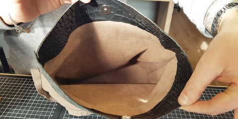 DIY leather bucket bag