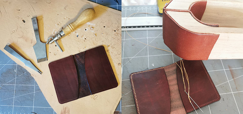 DIY leather card holder