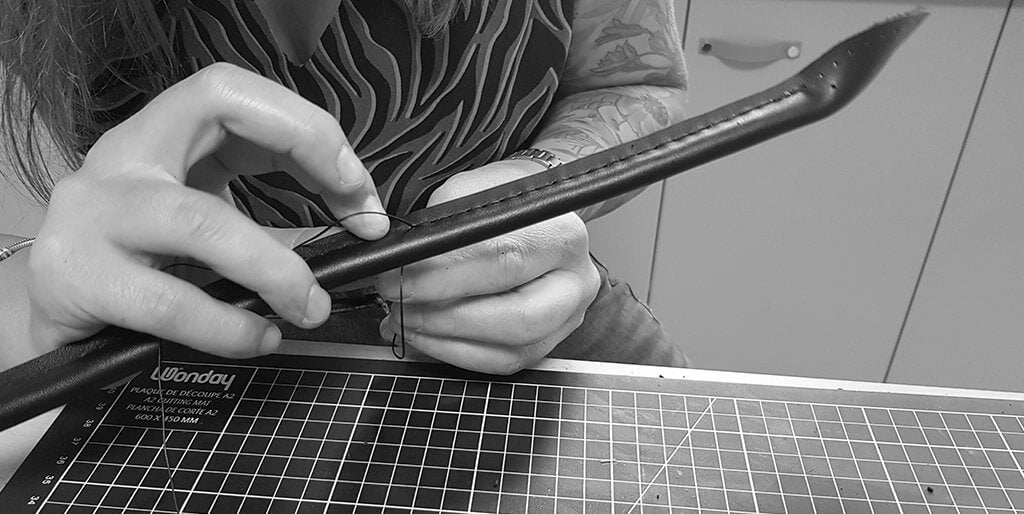 leather handle stitching