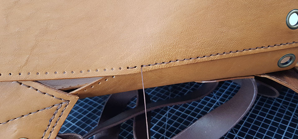 simplified leather stitching