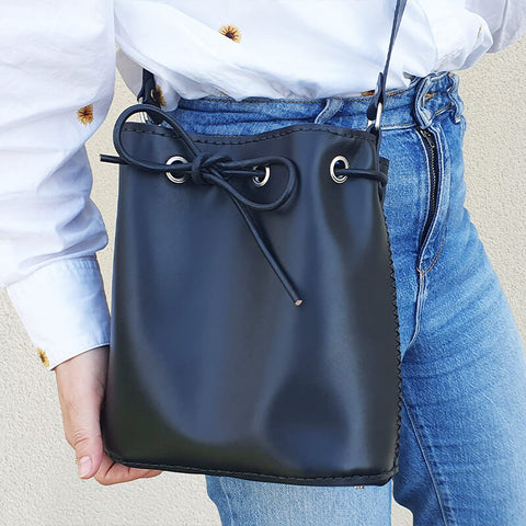 leather bucket bag