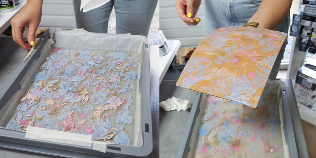 peinture marbling pébéo