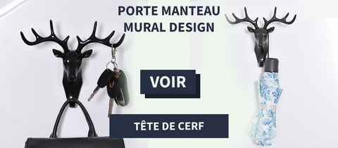 PORTE MANTEAU MURAL DESIGN TÊTE DE CERF