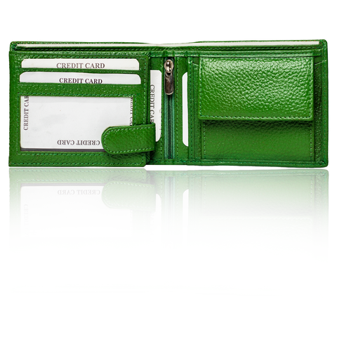 Crunch leather wallet with zipper