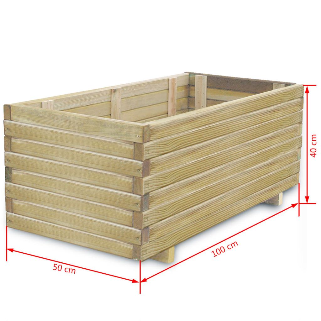 Plantenbak Verhoogd Rechthoekig 100X50X40 Hout – woonicoon