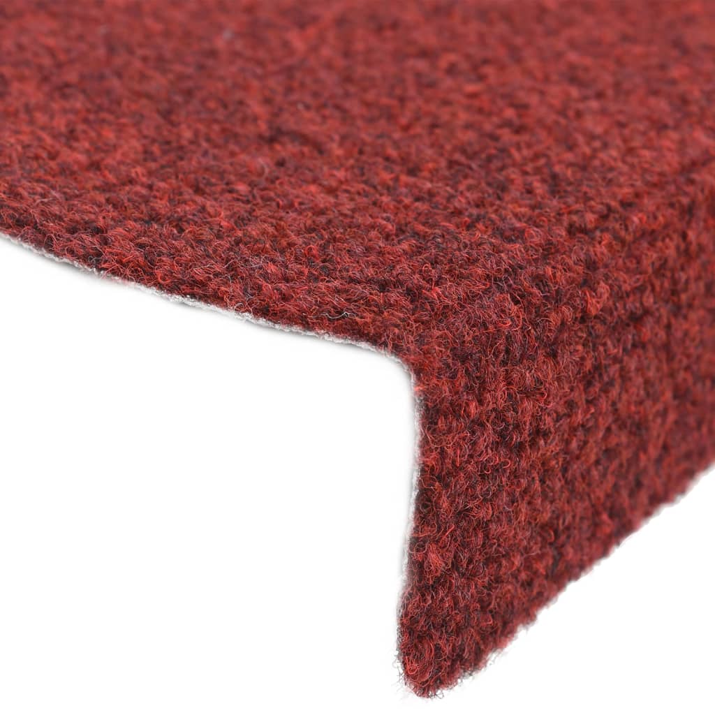 bron Vegen Voortdurende vidaXL Trapmatten zelfklevend 5 st 56x17x3 cm naaldvilt rood – woonicoon