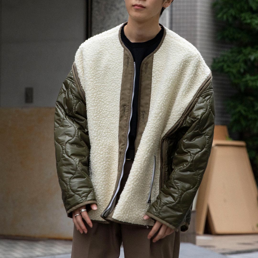22AW 新品 FACETASM ZIPPER SHERPA QUILTED LINER JACKET 定価68,200円