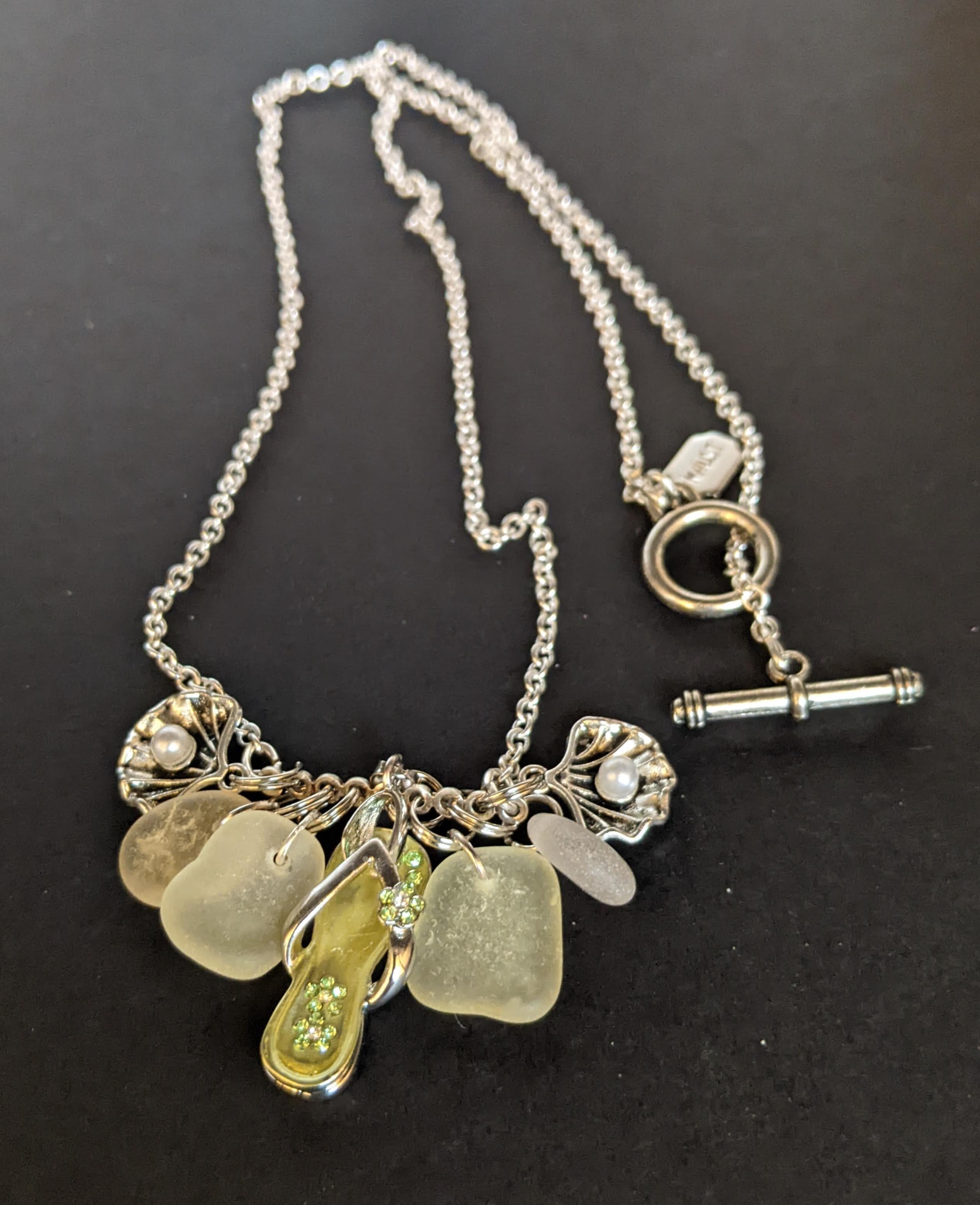 Flip-flop and seaglass necklace