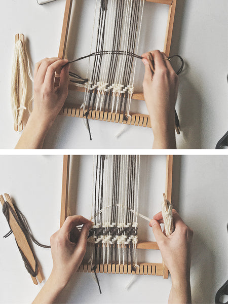 weaving patterns on a frame loom - kaliko