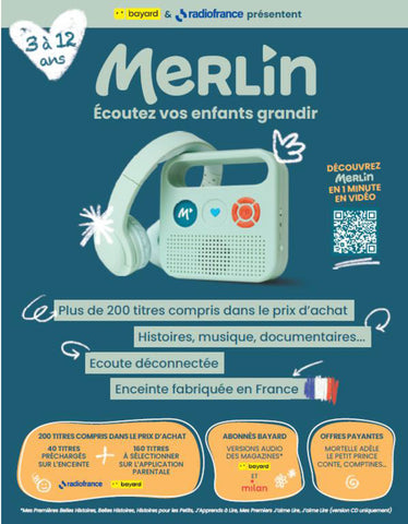 Boite à histoire Merlin - Enceinte audio Merlin