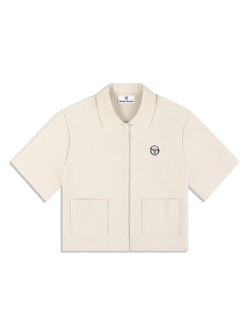 Mia Cropped Shirt- Fog