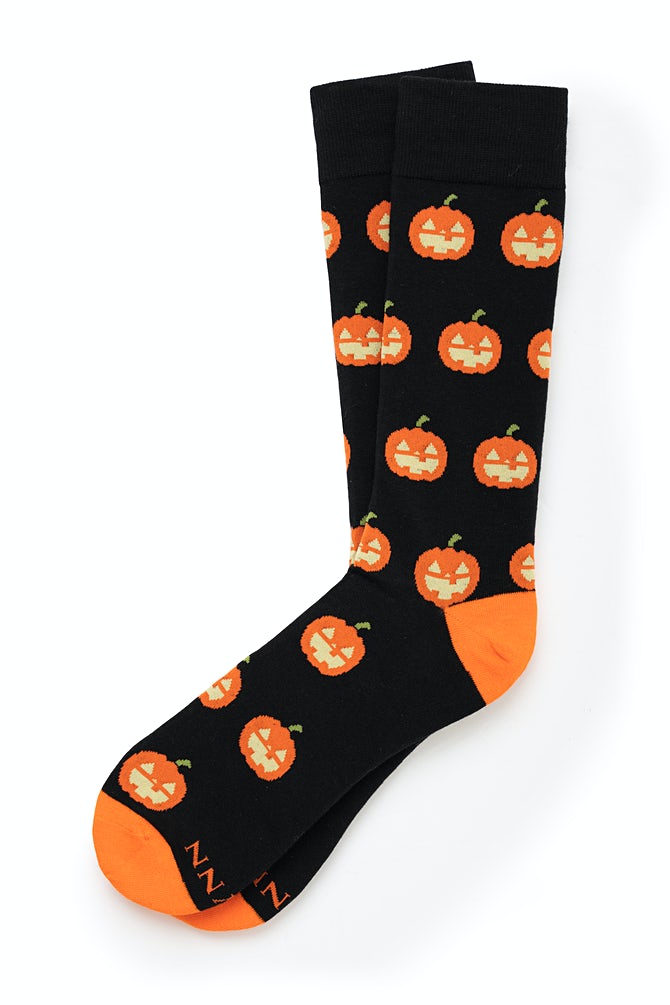 Image of Happy Halloween black Carded Cotton Sock