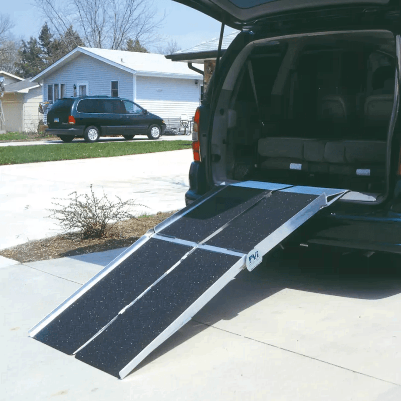 PVI - Aluminum Multi-Fold Rear Door Reach Portable Van Wheelchair Ramp