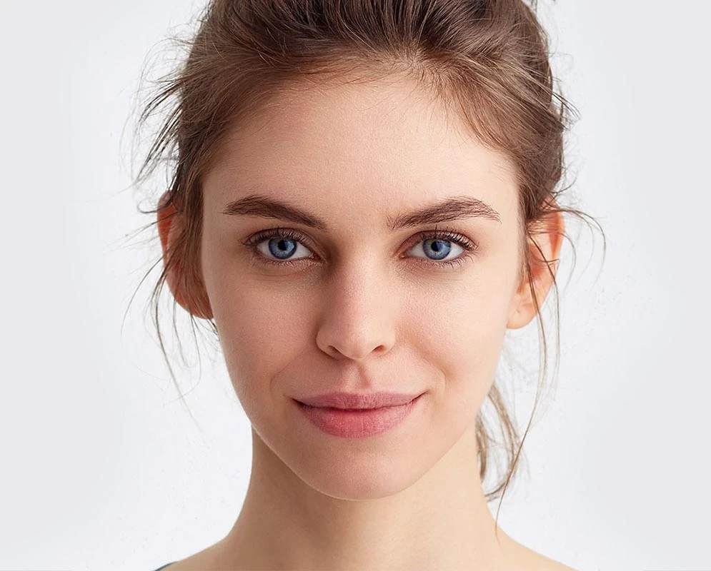 smiling young woman with clear eyes