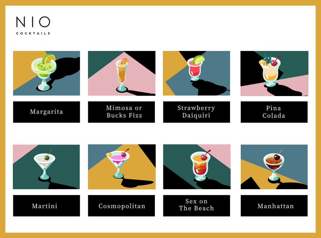 favorite cocktails visual table