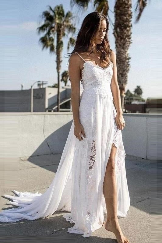 hippie beach wedding dress