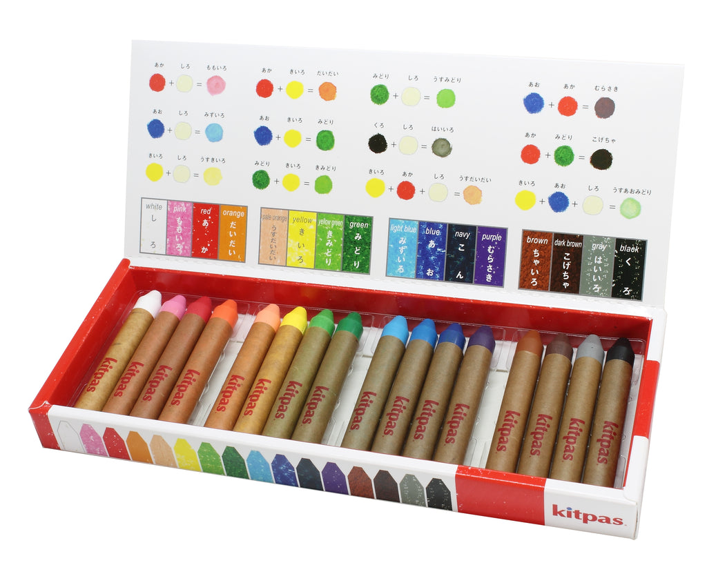 Bath Crayons - 10 colors with sponge - Kitpas — Oak & Ever