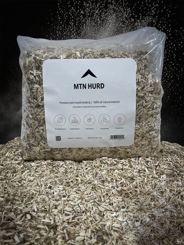 image of hemp hurd animal bedding packaging.