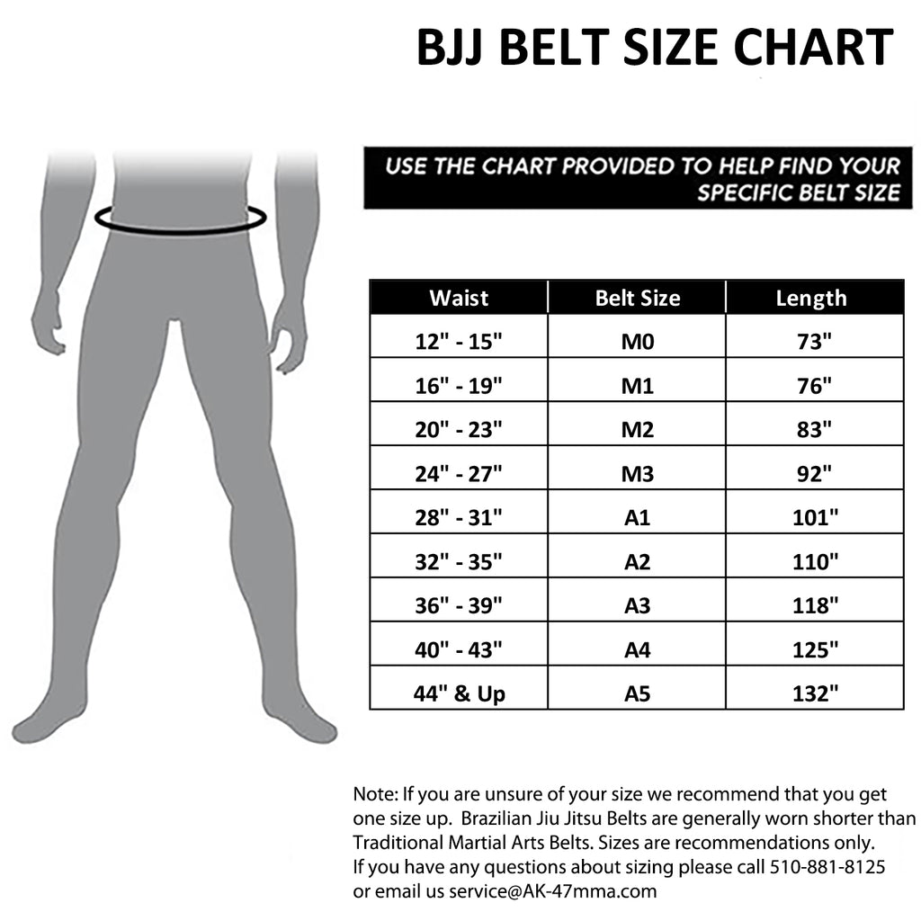 Taekwondo Belt Size Chart