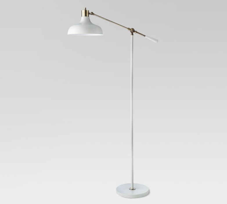 threshold crosby glass desk lamp brass