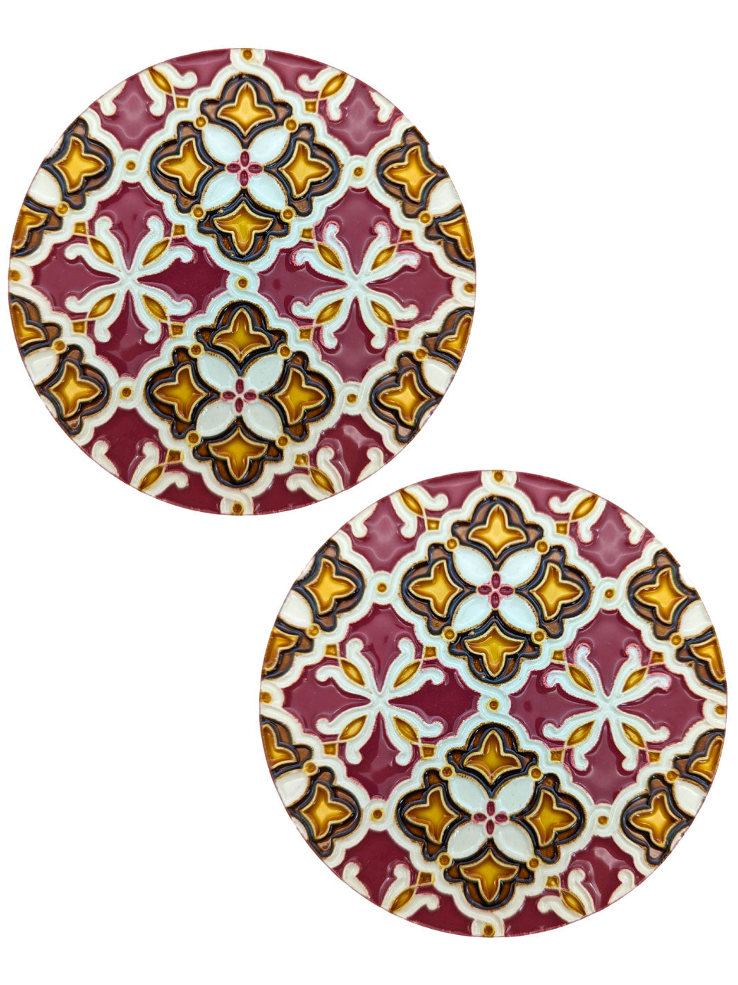 Hand-Painted Ceramic Coasters Azulejo – Set of 2