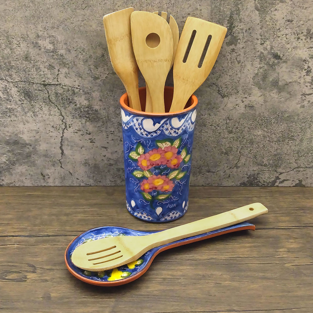 Hand Painted Portuguese Pottery Yellow and Blue Ceramic Spoon Rest – We Are  Portugal