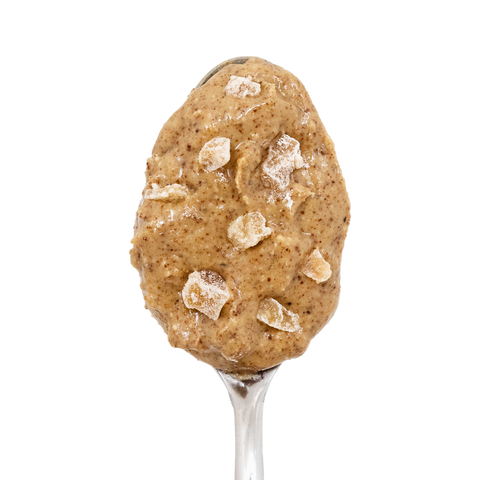 Bright & Stormy Almond & Cashew Butter on a spoon