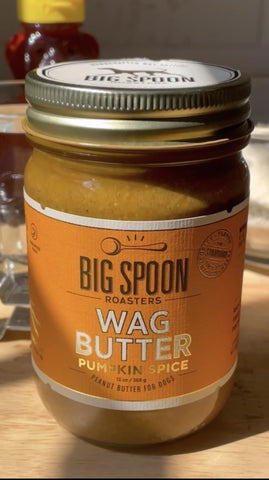 A jar of Pumpkin Spice Wag Butter