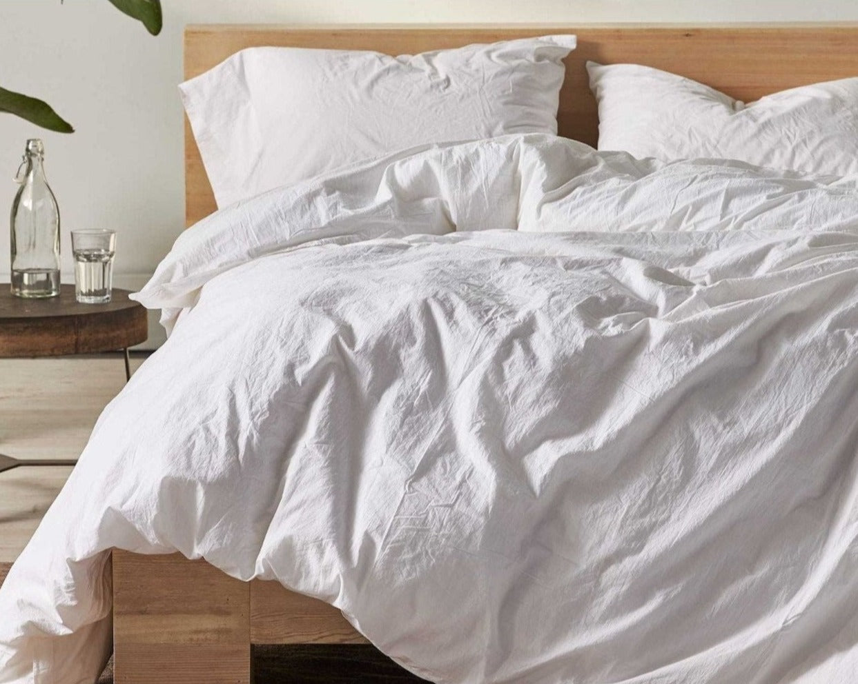 Organic Cotton Crinkled Percale Duvet Cover - Resthouse Sleep product image