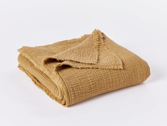 Topanga Organic Cotton Matelasse Throw by Coyuchi - Reversible Organic Throws