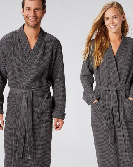 Unisex Organic Cotton Waffle Robe by Coyuchi - Available at Resthouse