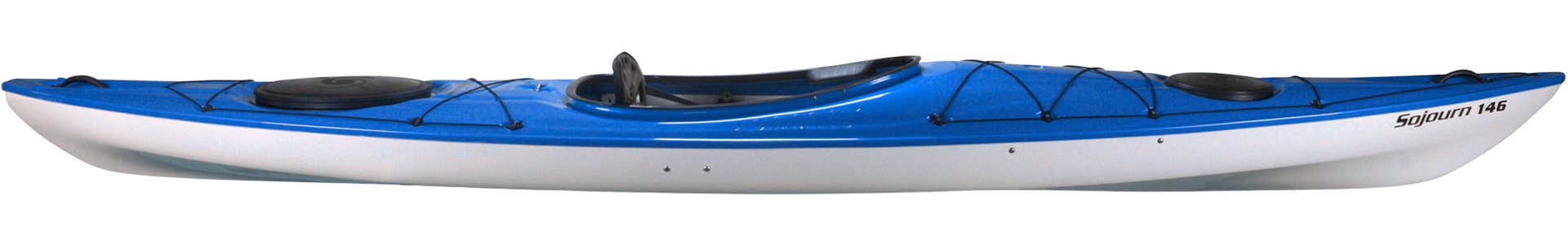 A side view of the Hurricane Sojourn 146 in Blue