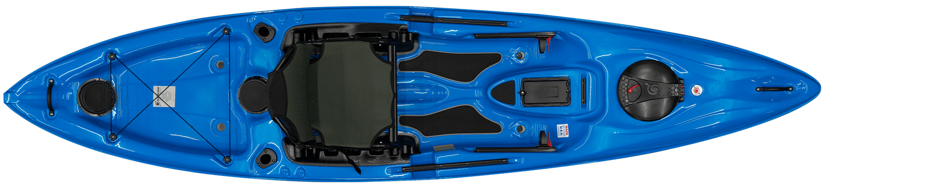 A top view of the Hurricane Sweetwater 126 in Blue