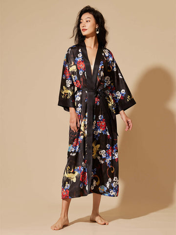 Dragon Floral Kimono Robe