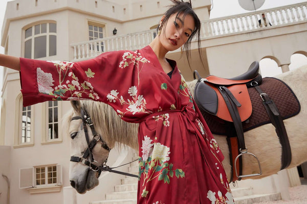 Floral Red Kimono Robe