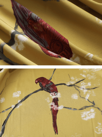 Perched Bird Kimono Robe