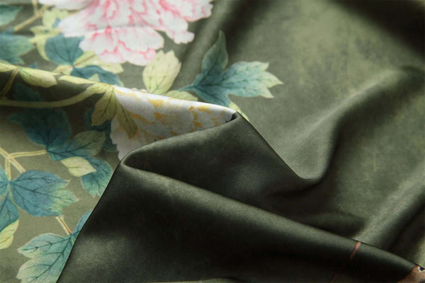 Floral Olive Kimono Robe