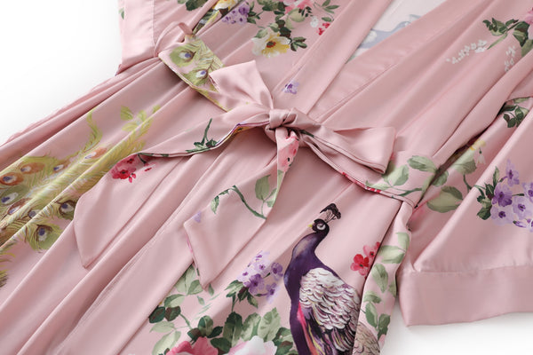 Peacock Pink Kimono Robe