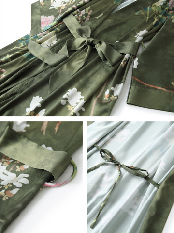 Floral Olive Kimono Robe