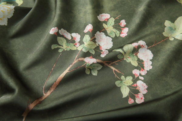 Floral Olive Kimono Robe