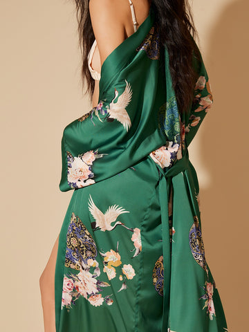 Garden Green Kimono Robe