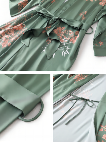 Short Kimono Robe Olive