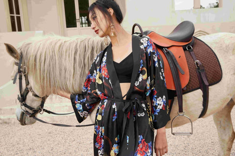 Dragon Floral Kimono Robe