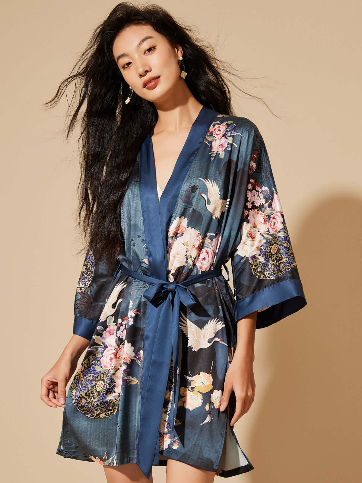 Short Kimono Robe Crane curated on LTK